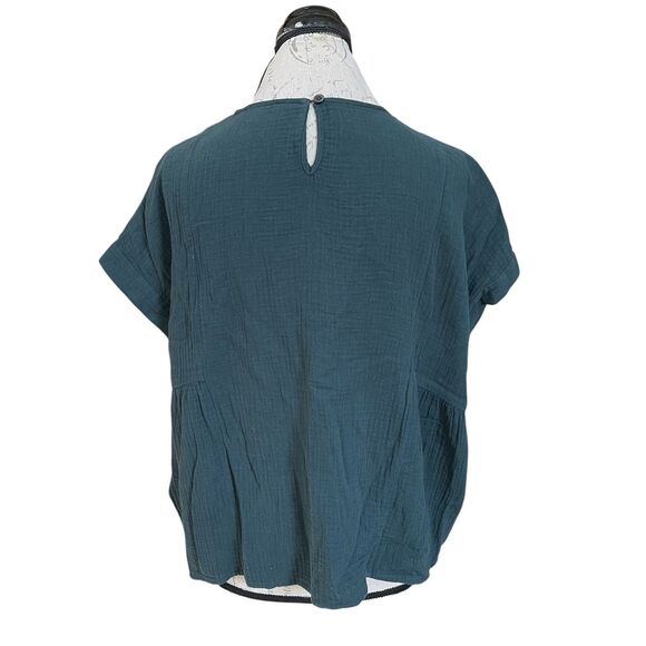 Madewell Womens Blouse Sz Small Lightspun Cuffed-Sleeve Shirred Bohemian Boho - Picture 3 of 12